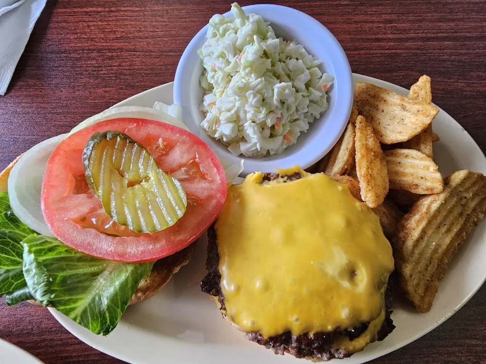 Double Cheeseburger and Wedges