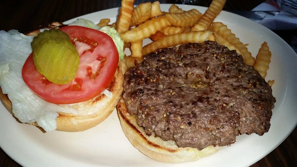 Sirloin Burger and Crinkle Fries